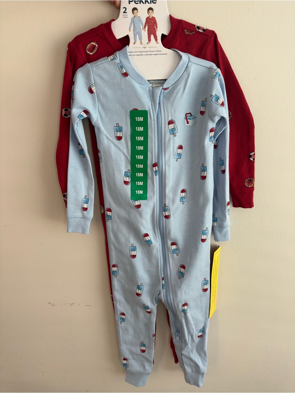 Pekkle NWT 2-Pieces Zip Front 100% Organic Cotton Sleepers Size 18months